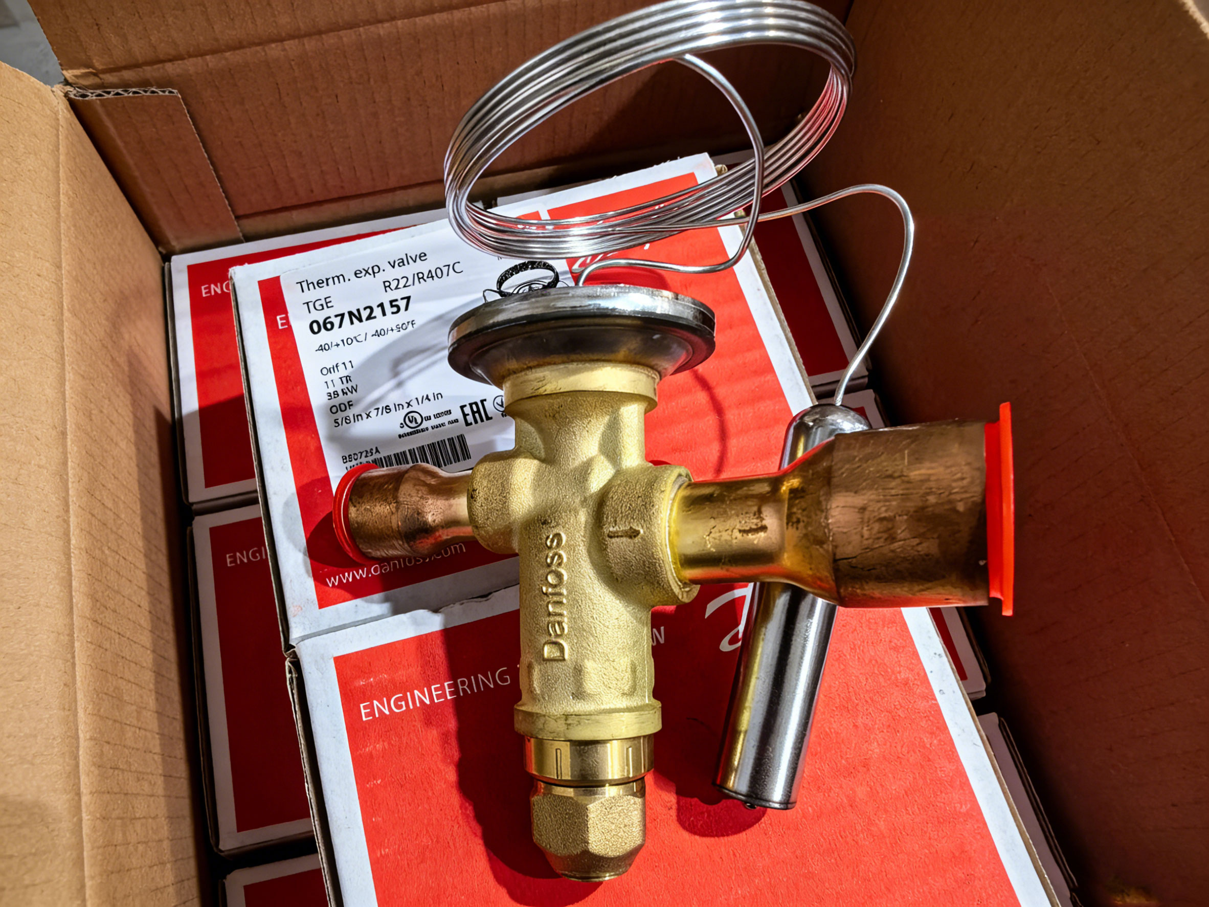 Danfoss丹佛斯热力膨胀阀R22冷媒整体阀焊接口外平衡膨胀阀 TGEX3 067N2158 2159 2160 2161